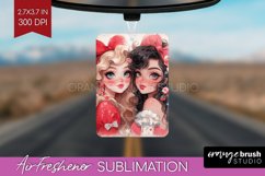 Valentine Girl Air Freshener PNG - BFF PNG Sublimation Product Image 1