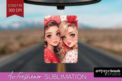 Valentine Girl Air Freshener PNG - BFF PNG Sublimation Product Image 1