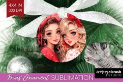 Valentine Girl Ornament PNG - BFF PNG Sublimation Product Image 1