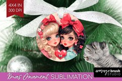 Valentine Girl Ornament PNG - BFF PNG Sublimation Product Image 1