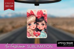 Valentine Girl Air Freshener PNG - BFF PNG Sublimation Product Image 1