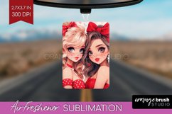 Valentine Girl Air Freshener PNG - BFF PNG Sublimation Product Image 1
