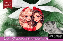 Valentine Girl Ornament PNG - BFF PNG Sublimation Product Image 1