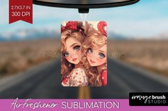 Valentine Girl Air Freshener PNG - BFF PNG Sublimation Product Image 1