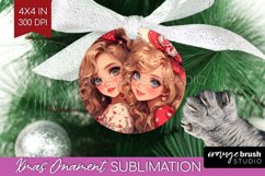 Valentine Girl Ornament PNG - BFF PNG Sublimation Product Image 1
