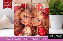 Valentine Girl Tumbler Wrap - BFF Tumbler PNG Sublimation Product Image 1