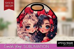 Valentine Girl Lunch Bag - BFF Lunch Bug PNG Sublimation Product Image 1