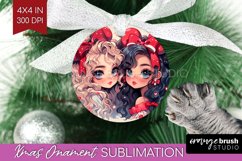 Valentine Girl Ornament PNG - BFF PNG Sublimation Product Image 1