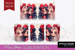Valentine Girl Mug Wrap - BFF Mug PNG Sublimation Product Image 1