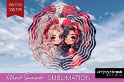 Valentine Girl Wind Spinner Sublimation PNG - BFF Round Product Image 1
