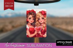 Valentine Girl Air Freshener PNG - BFF PNG Sublimation Product Image 1