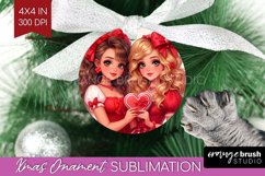 Valentine Girl Ornament PNG - BFF PNG Sublimation Product Image 1