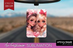 Valentine Girl Air Freshener PNG - BFF PNG Sublimation Product Image 1