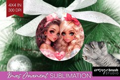 Valentine Girl Ornament PNG - BFF PNG Sublimation Product Image 1