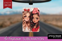 Valentine Girl Air Freshener PNG - BFF PNG Sublimation Product Image 1