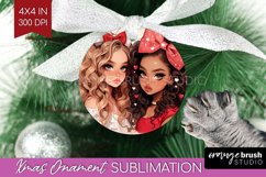 Valentine Girl Ornament PNG - BFF PNG Sublimation Product Image 1