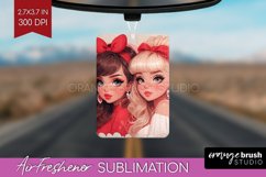 Valentine Girl Air Freshener PNG - BFF PNG Sublimation Product Image 1