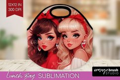 Valentine Girl Lunch Bag - BFF Lunch Bug PNG Sublimation Product Image 1