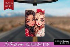 Valentine Girl Air Freshener PNG - BFF PNG Sublimation Product Image 1