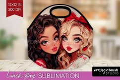 Valentine Girl Lunch Bag - BFF Lunch Bug PNG Sublimation Product Image 1