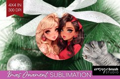 Valentine Girl Ornament PNG - BFF PNG Sublimation Product Image 1