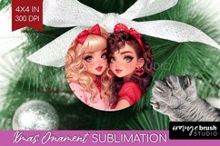 Valentine Girl Ornament PNG - BFF PNG Sublimation Product Image 1