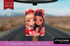 Valentine Girl Air Freshener PNG - BFF PNG Sublimation Product Image 1