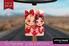 Valentine Girl Air Freshener PNG - BFF PNG Sublimation Product Image 1