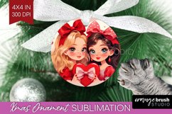 Valentine Girl Ornament PNG - BFF PNG Sublimation Product Image 1