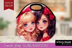 Valentine Girl Lunch Bag - BFF Lunch Bug PNG Sublimation Product Image 1