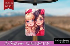Valentine Girl Air Freshener PNG - BFF PNG Sublimation Product Image 1