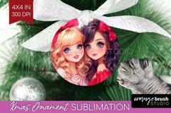 Valentine Girl Ornament PNG - BFF PNG Sublimation Product Image 1