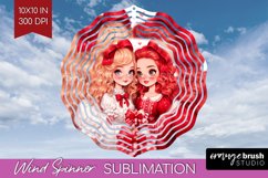 Valentine Girl Wind Spinner Sublimation PNG - BFF Round Product Image 1