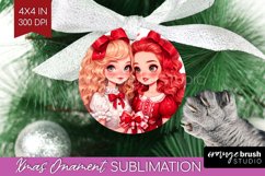 Valentine Girl Ornament PNG - BFF PNG Sublimation Product Image 1