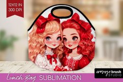 Valentine Girl Lunch Bag - BFF Lunch Bug PNG Sublimation Product Image 1