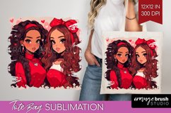 Valentine Girl Tote Bag - BFF Tote Bag PNG Sublimation Product Image 1