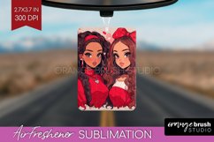 Valentine Girl Air Freshener PNG - BFF PNG Sublimation Product Image 1