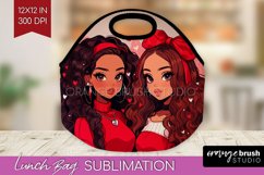 Valentine Girl Lunch Bag - BFF Lunch Bug PNG Sublimation Product Image 1