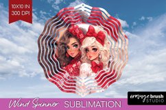 Valentine Girl Wind Spinner Sublimation PNG - BFF Round Product Image 1