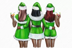 Best Friends in Santa Hat Christmas Girl African American Product Image 2