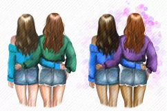 Best Friends Girl Clipart African American European Woman Product Image 2