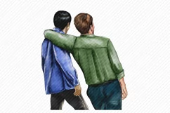 Men of different skin colors.2 best friends,rear view Product Image 3