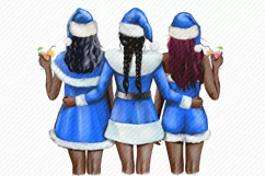 Best Friends in Santa Hat Christmas Girl African American Product Image 3