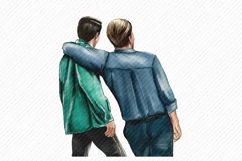 Men of different skin colors.2 best friends,rear view Product Image 6