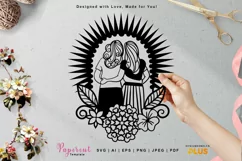 Papercut Best Friend Template | Girls Friendship | Sisters Product Image 2