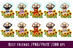 Best Friends Girl Clipart African American European Woman Product Image 1