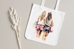 Best Friends Couple Watercolor Sublimation Clipart Product Image 5