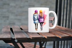 Best Friends Couple Watercolor Sublimation Clipart Product Image 4