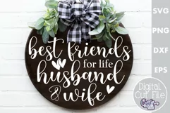 Farmhouse Home Round Sign Svg, Best Friends For Life Product Image 1
