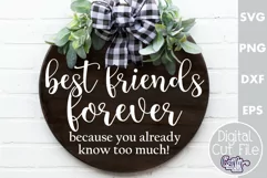 Farmhouse Home Round Sign Svg, Best Friends Forever Product Image 1